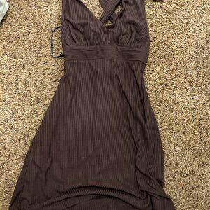 Brown Volcom Sleeveless adjustable strap dress
